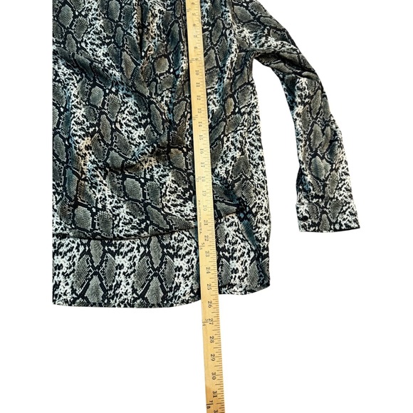Pleione Snake Print Long‎ Sleeve Blouse Top Small Petite SP Animal - Picture 3 of 7